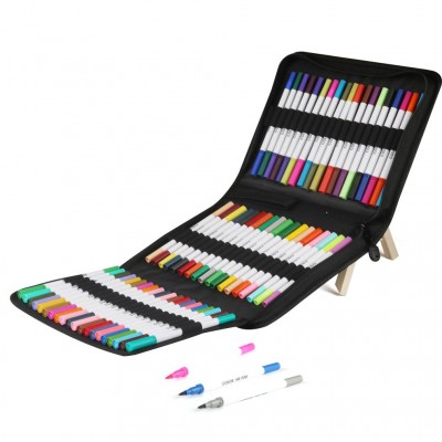 Amazon Hot Sale Sketching Markers  60 pcs Dual Tips Watercolor Brush Pen Set In Nylon Case