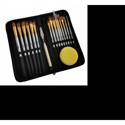 Amazon Hot Selling 17pcs Artist Drawing Brush Pen Set With Nylon Case